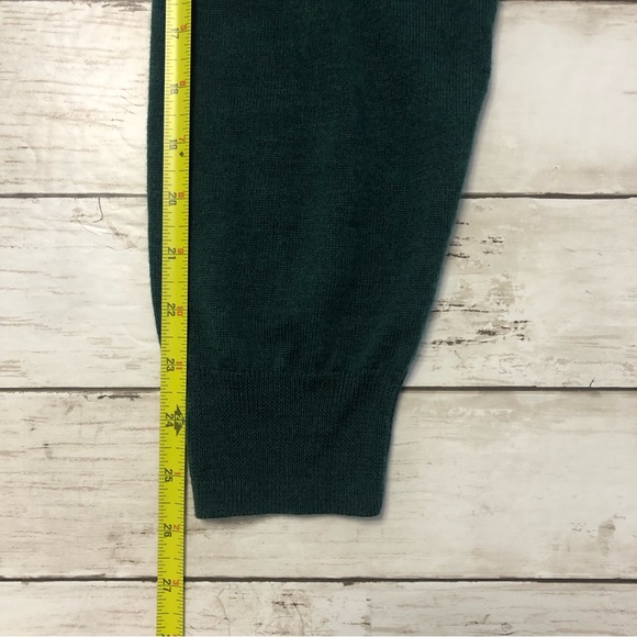 JOS. A. BANK Men Green V-Neck Long Sleeve Pullover Sweater XL 100% Merino Wool - Picture 8 of 8